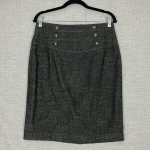 BCX Knee Length Skirt Black Denim Sz 11 Lightweight Zipper Back Closure